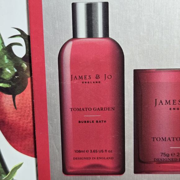 NEW James & Jo England Tomato Garden Duo Bubble Bath & Scented Candle Gift Set - Picture 2 of 16